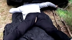 Masked mendicant fucks a snag man / russian horror in the forest / horrorporn