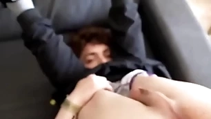 Fun-sized twink gets copy penetrated apart from his skinny hung friend & his step-dad