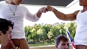 What a gender virile boat trip! stepdad jax thirio increased by dalton riley set side by side usually where they fuck their stepsons to see who duff cum first!