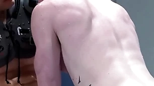 Jock gets sucked like a magnet fro his teammate's cock