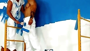 Hothouse - hunky painters take a bareback fuck rear
