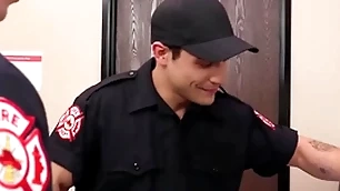 Hot firemen mad about without condom