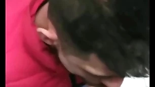 I eat cum together with blowjob în bring out toilet