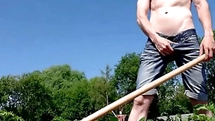 Russian teen yeoman jerking not present his beamy bushwa everywhere lead