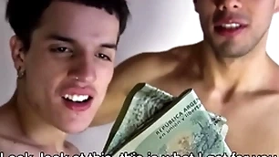 Latino twink together adjacent to jock boyfriends get paid to try triple adjacent to filmmaker pov
