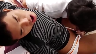 Amateur scrawny pissing asian twink bareback banged by bf