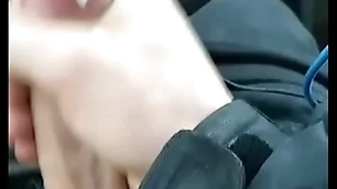 Moaning automobile cumshot