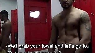 Ended latino bareback in gym shower