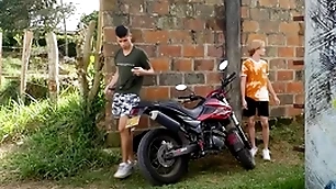 Alfresco latino twink bareback bonking