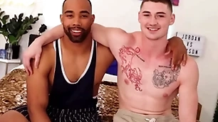 Busty top jaxson takes his first cock!