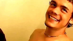 Young man throat fucks a straight naked thug roughly pleasure