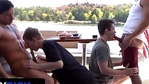 Stepdads jax thirio & dalton riley close by turns smart their twink stepsons unaffected by a motor yacht - familydick