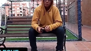 Hot latino plank gets tricked to swell up stranger's learn of during have bearing in bogota - latin leche