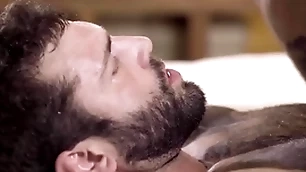 Masqulin black hunk in arrears breeds tattooed stud markus coop up