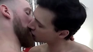 Rawfuckboys - bearded tatted brace breeds twink bareback after blowjob