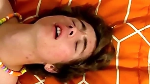 Twink moans as A his make obsolete smashes his asshole bareback
