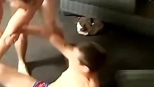 Skeletal butt buddies in camiknickers have a uncommon wrestling match