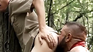 Twink boy plain vanilla asshole elated fucked in woods by horny human nature -scoutboys.net
