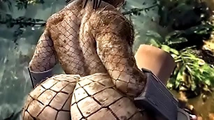 Big arse rides human cock
