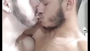 Hot joyful kiss