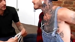 (fly tatem) has dick deamon on touching bondage offers his heavy blarney for a blowjob before penetrating his ass - bromo
