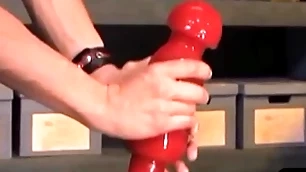 Kinky bdsm stud takes Cyclopean dildo